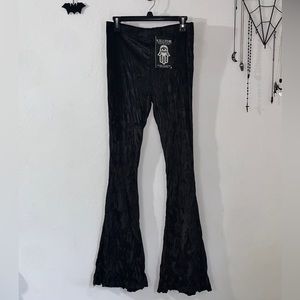 Killstar Midnight Velvet Bellbottom Leggings